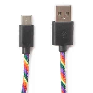 Colorways White Rainbow USB Type-C 5' Cable​​​​​​​​​​​​